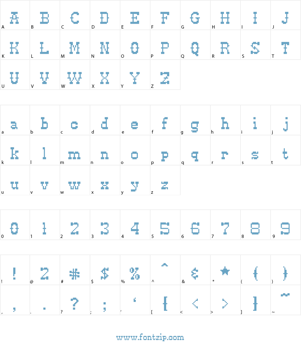 Pixel Cowboy Font Character